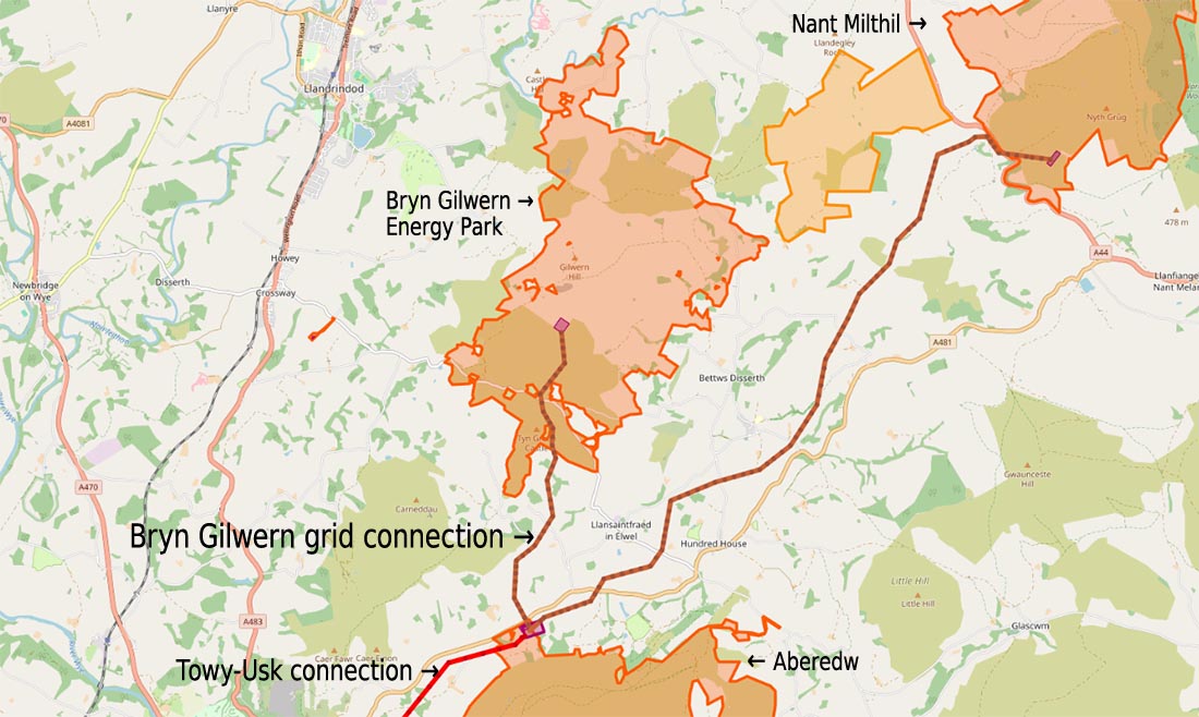 proposed Bryn Gilwern wood pole line