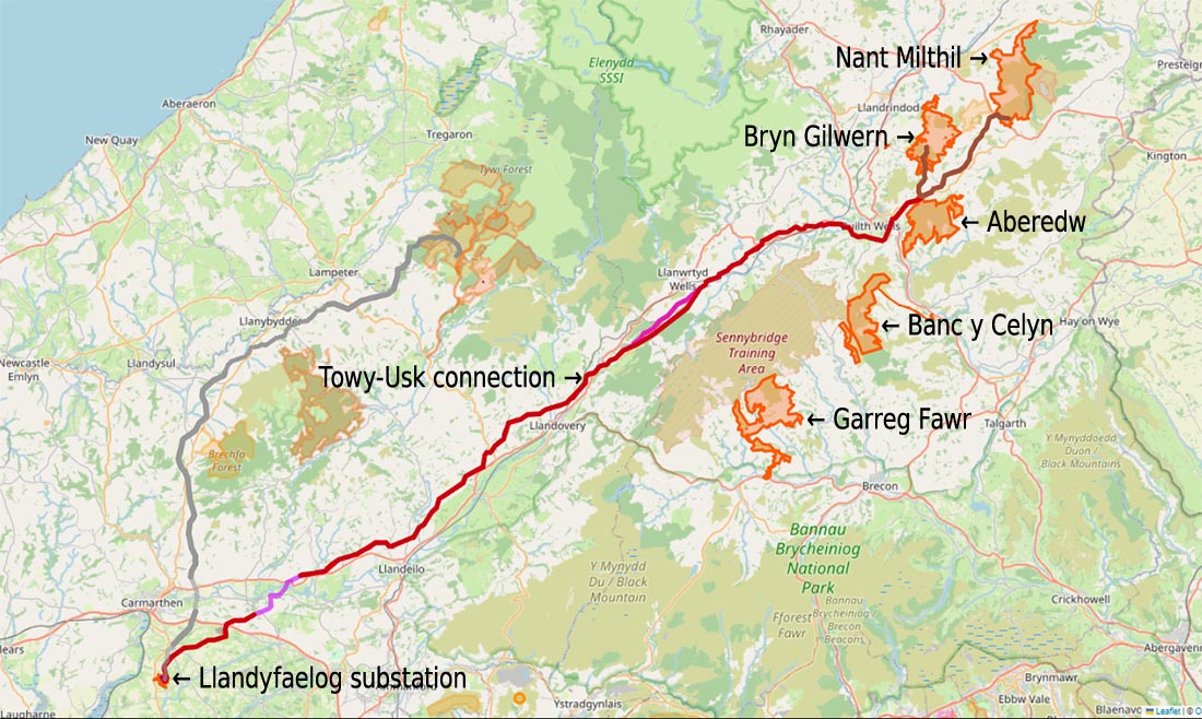 proposed Towy-Usk pylon line